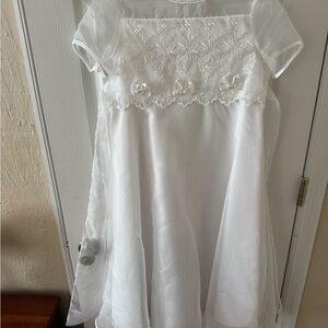 Bonnie Jean White Formal Kids Dress First Communion Easter Flower Girl